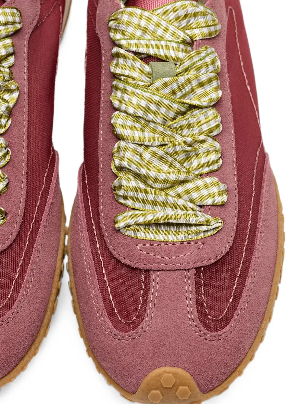 Hoff Bridge gingham-laces panelled sneakers Rood