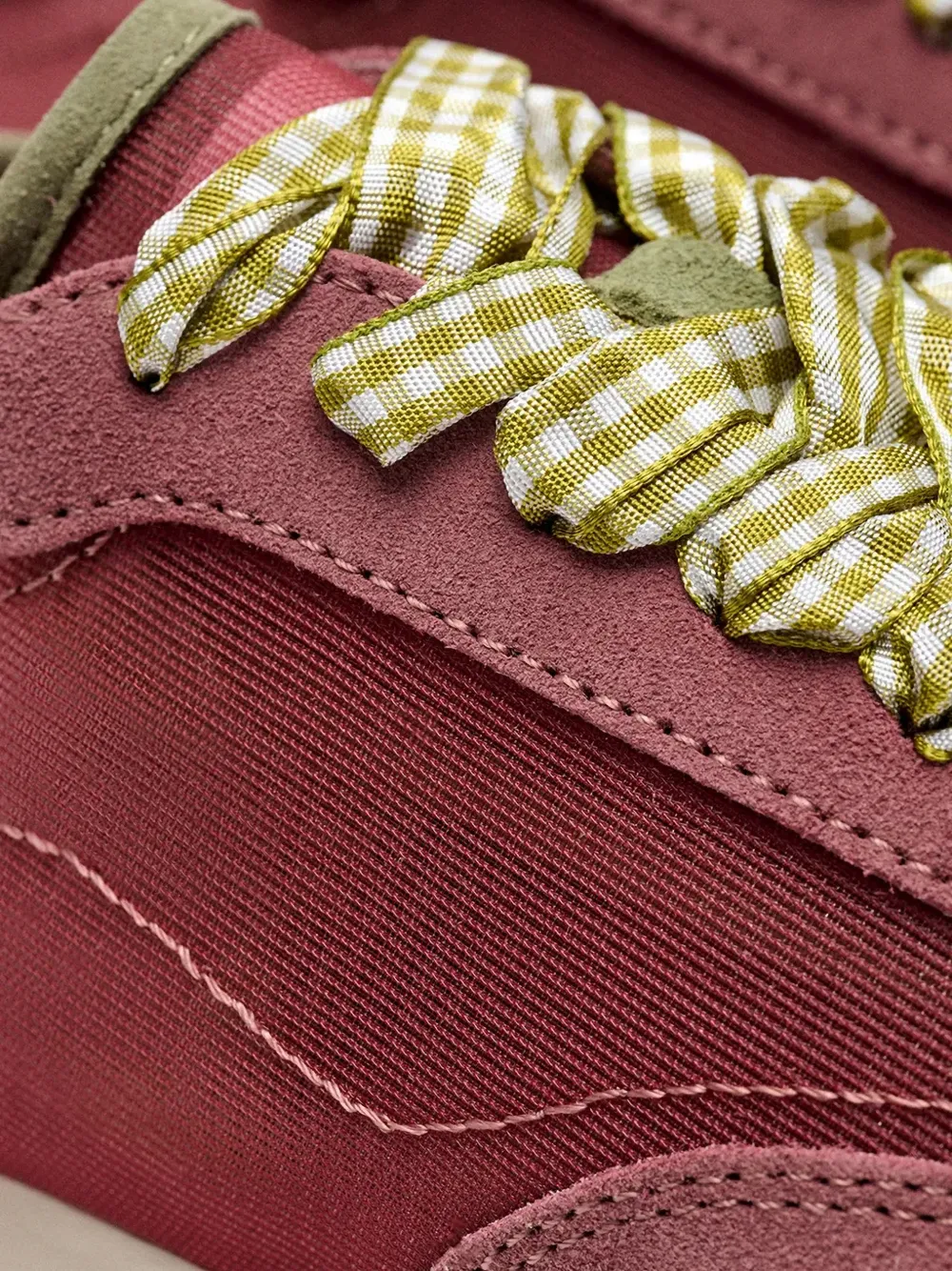 Hoff Bridge gingham-laces panelled sneakers Rood