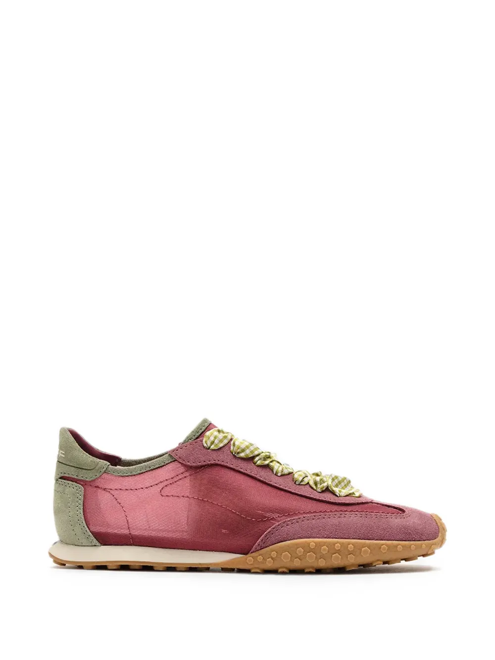 Hoff Bridge gingham-laces panelled sneakers - Rot