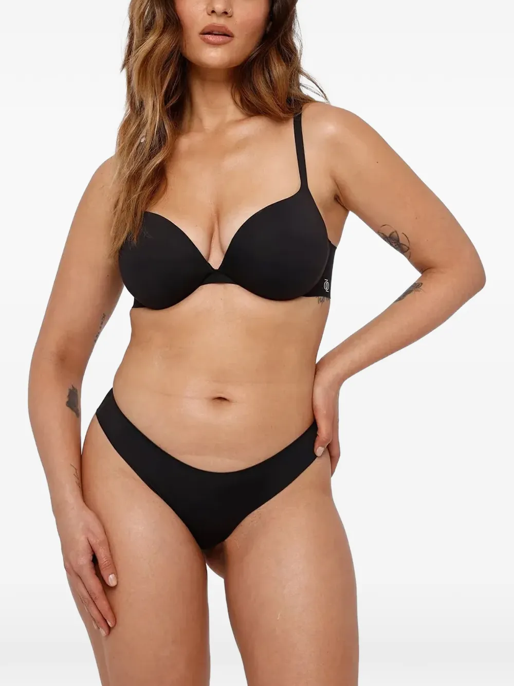 God Save Queens Logo-plaque Push-up Bra In 블랙