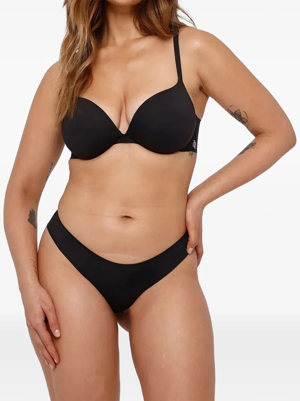 God Save Queens logo-plaque push-up bra - Schwarz
