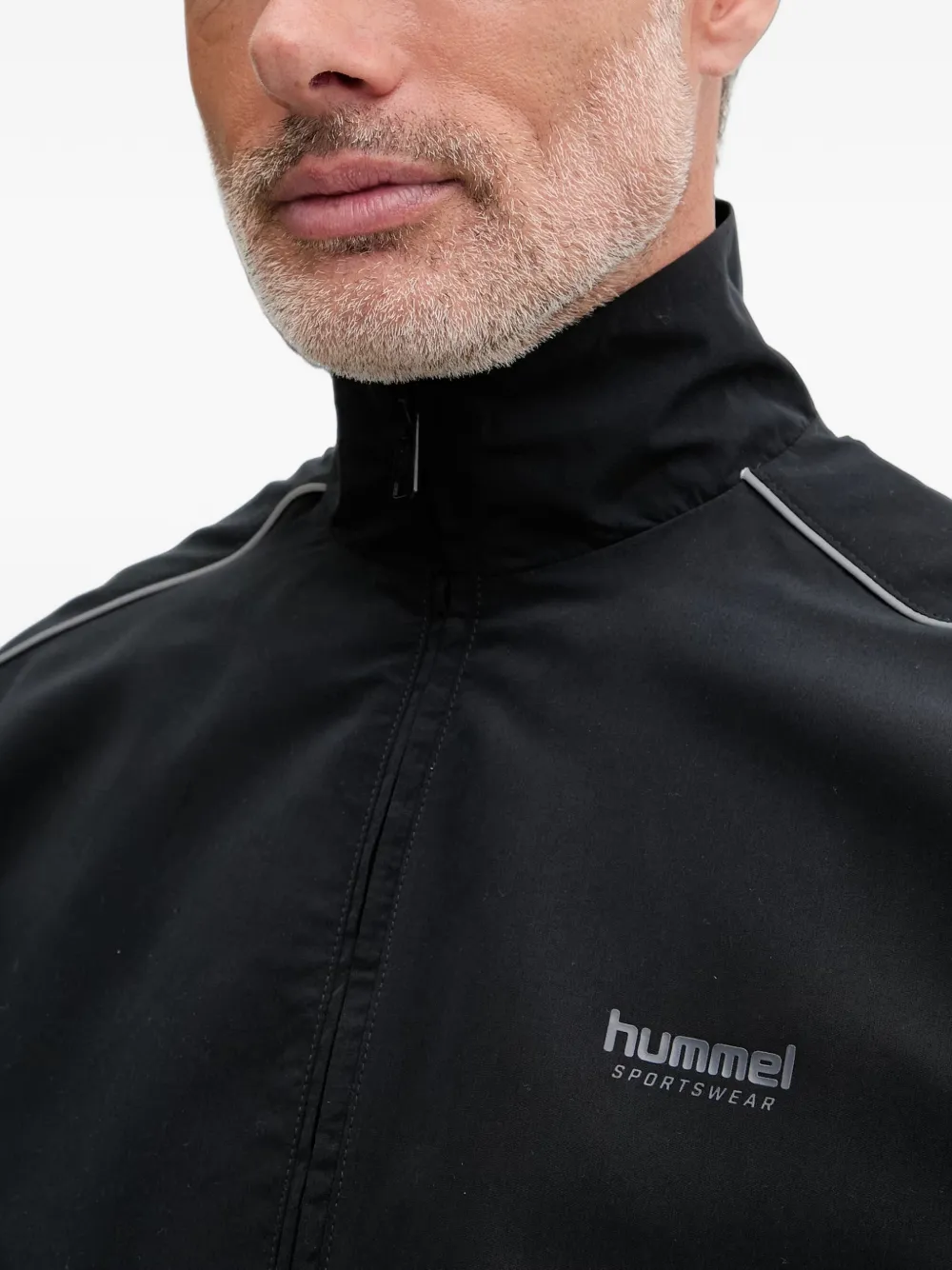 Hummel hmlLOOSE jack met biesafwerking en logo-print Zwart