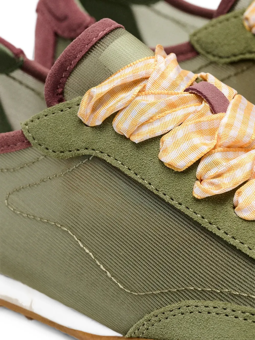 Hoff Bridge gingham-lace panelled sneakers Groen