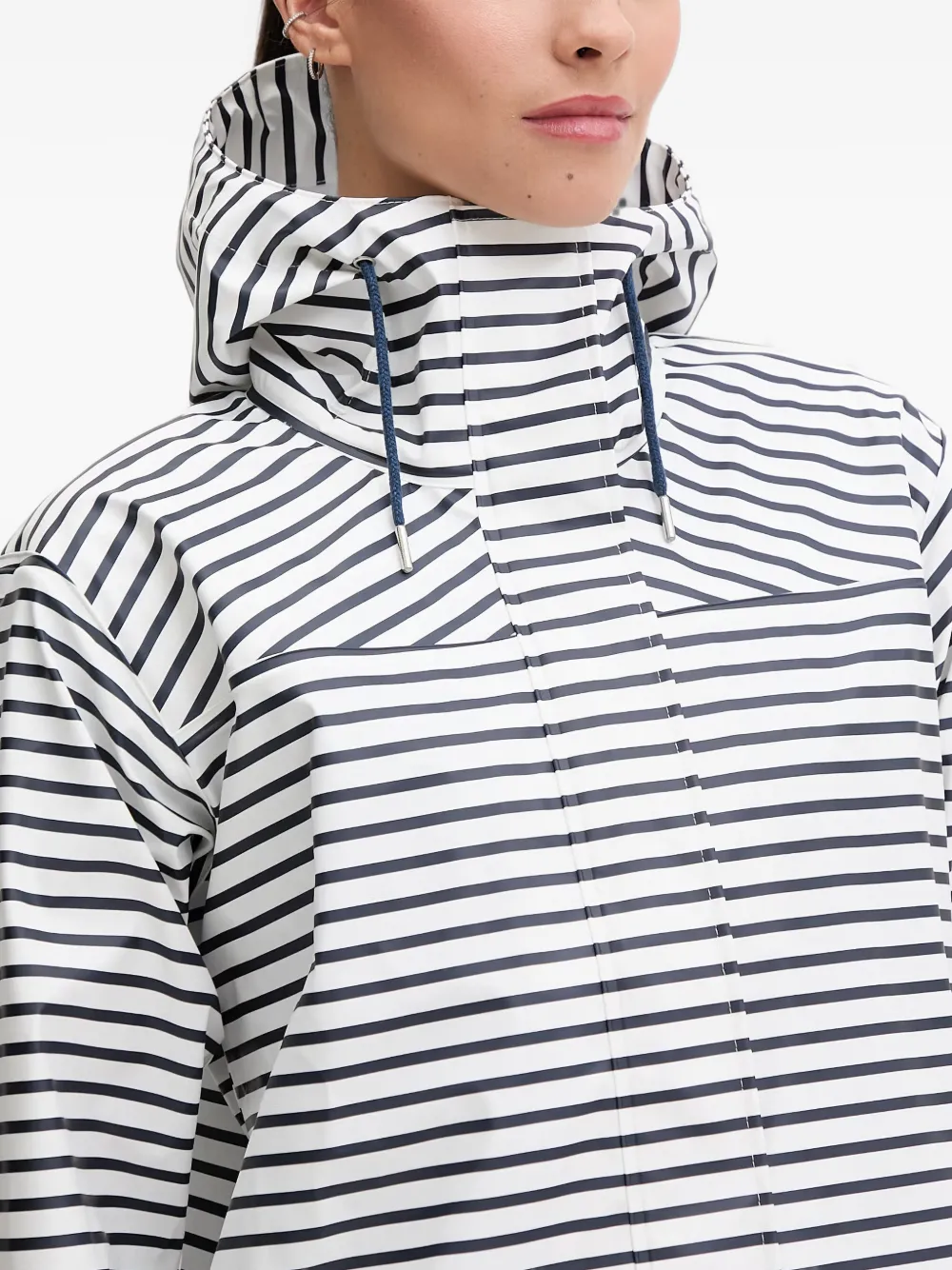 Helly Hansen striped-pattern parka coat Wit