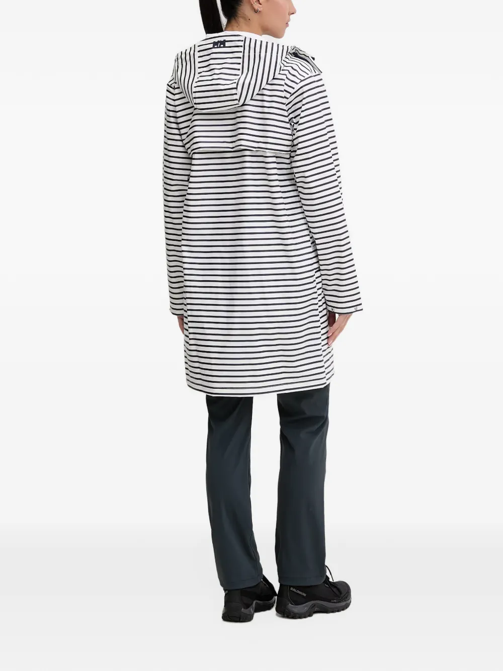 Helly Hansen striped-pattern parka coat Wit