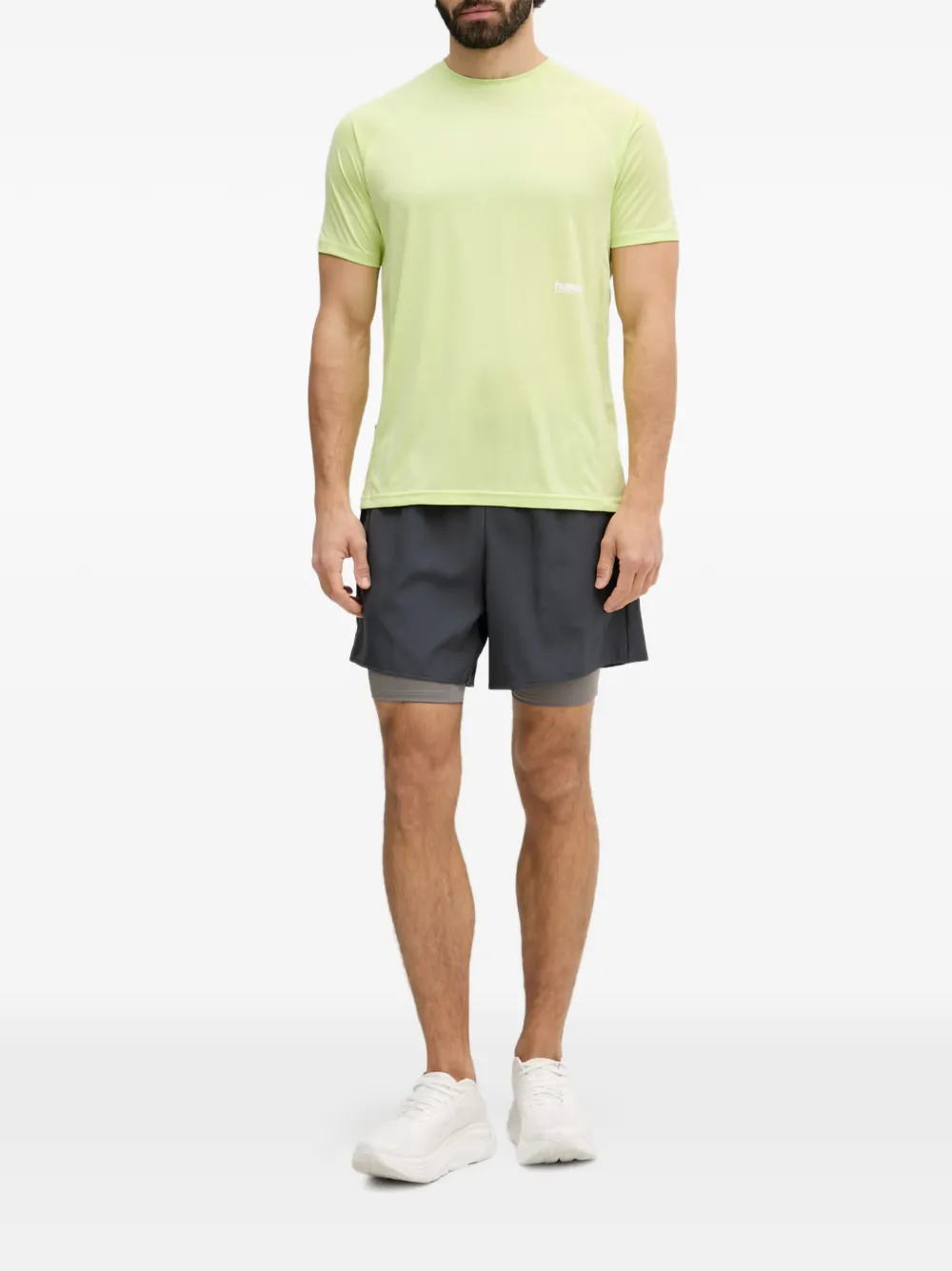 Hummel HMLHIIT Intensity layered-design logo-print track shorts Grijs