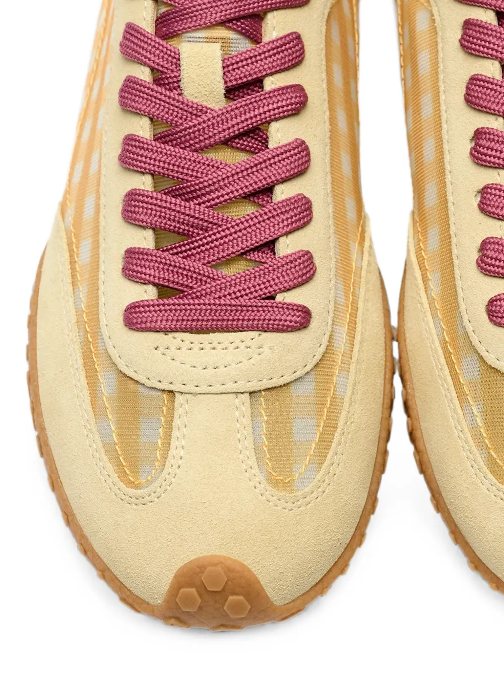 Hoff Bridge gingham-pattern panelled sneakers Beige