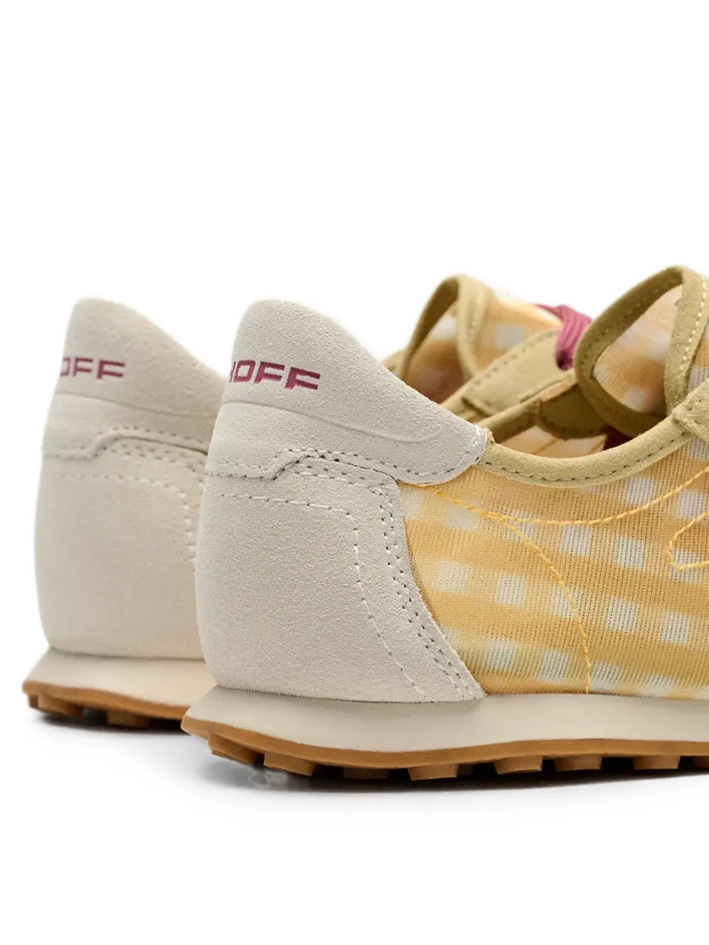 Hoff Bridge gingham-pattern panelled sneakers Beige