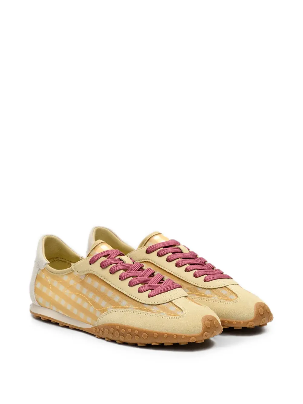 Hoff Bridge gingham-pattern panelled sneakers Beige