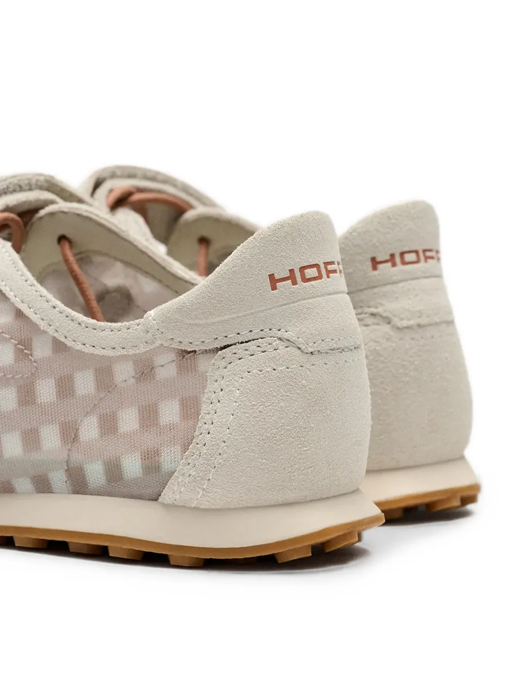 Hoff Bridge gingham-pattern touch-strap sneakerinas Wit