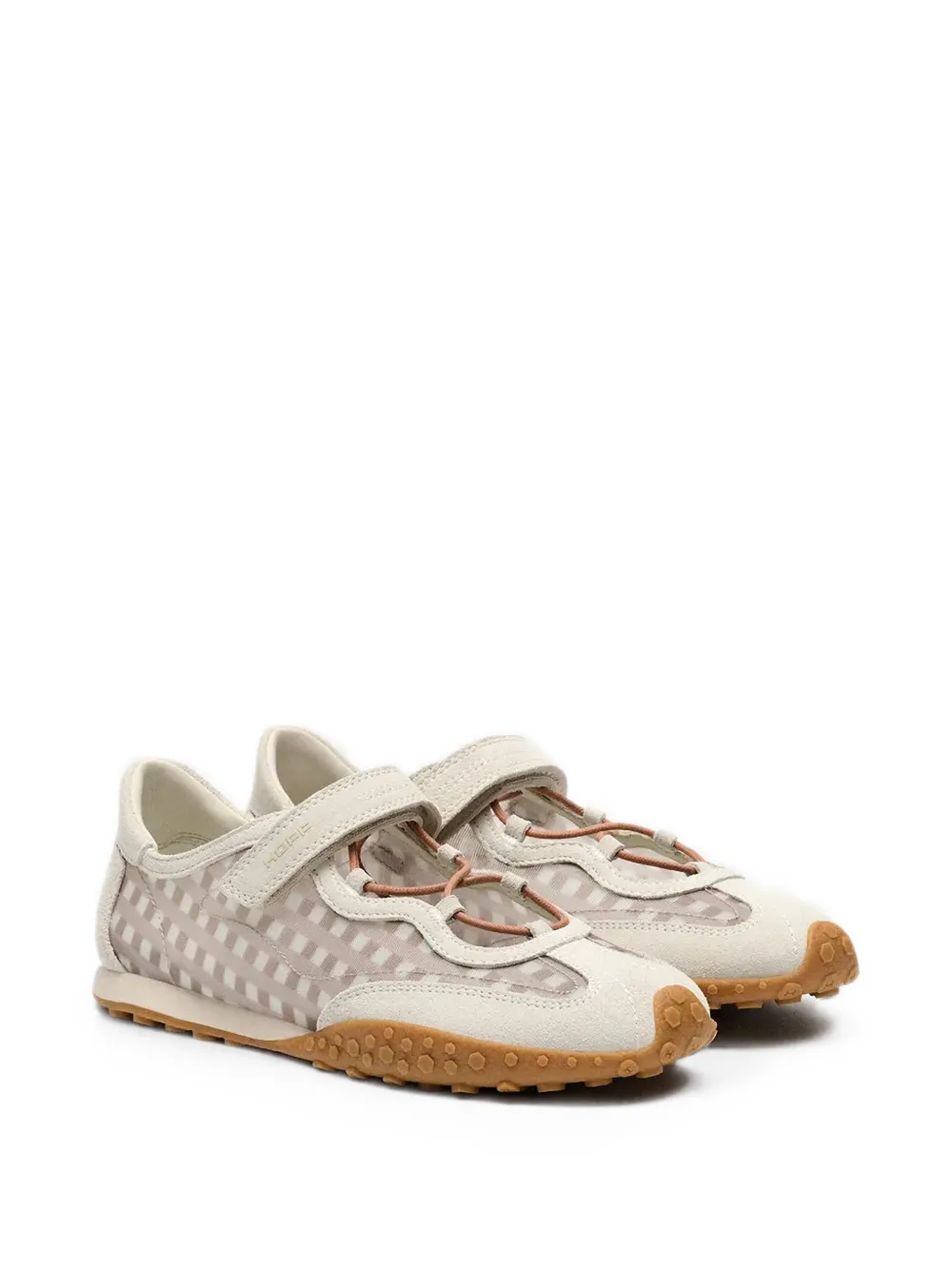 Hoff Bridge gingham-pattern touch-strap sneakerinas Wit