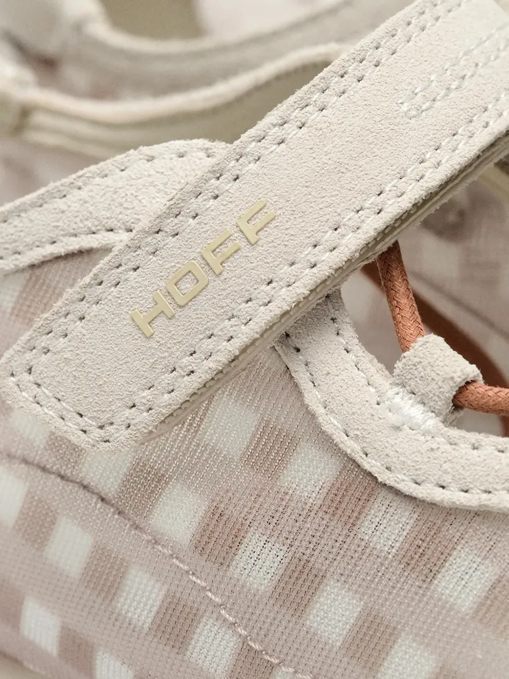 Hoff Bridge gingham-pattern touch-strap sneakerinas Wit