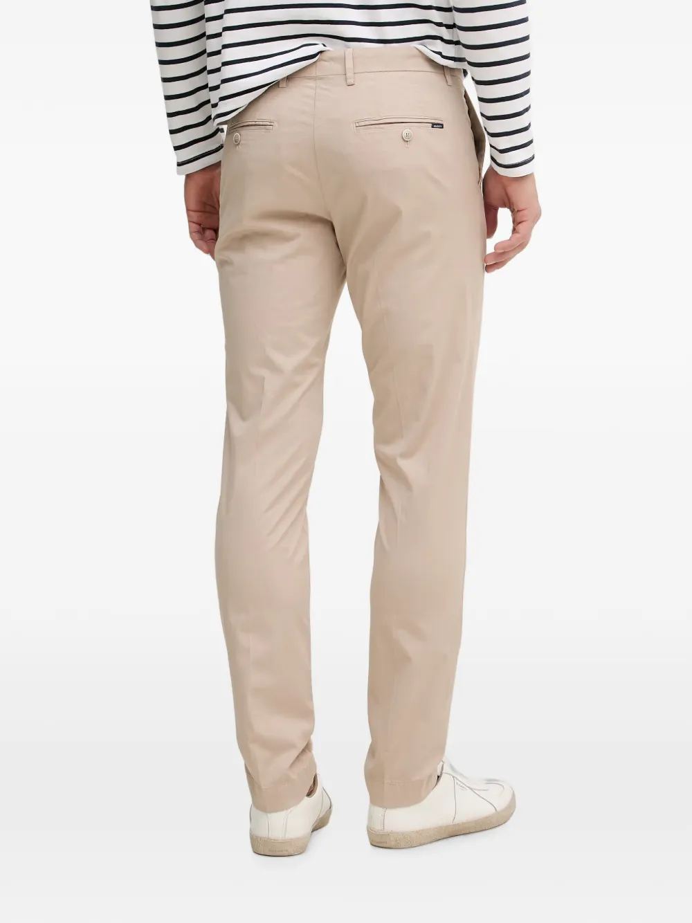 Hackett London Broek met riemlussen en logo-patch Beige