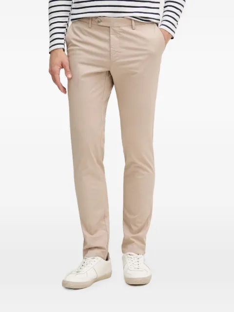 Hackett London belt-loops logo-patch trousers