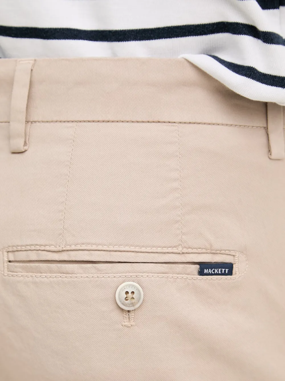 Hackett London Broek met riemlussen en logo-patch Beige