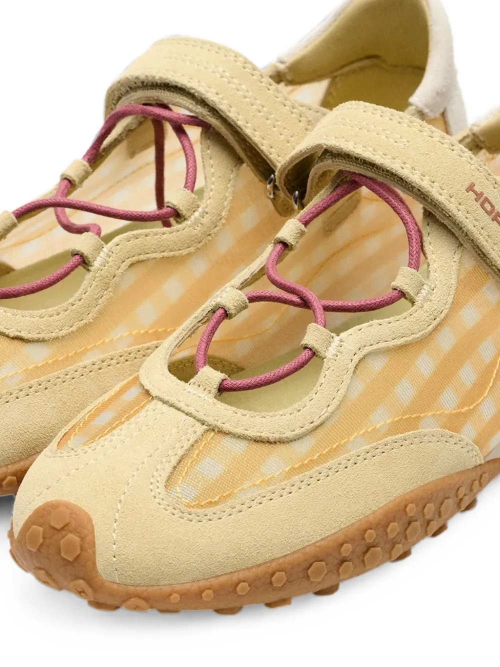 Hoff Bridge gingham-pattern touch-strap sneakerinas Beige