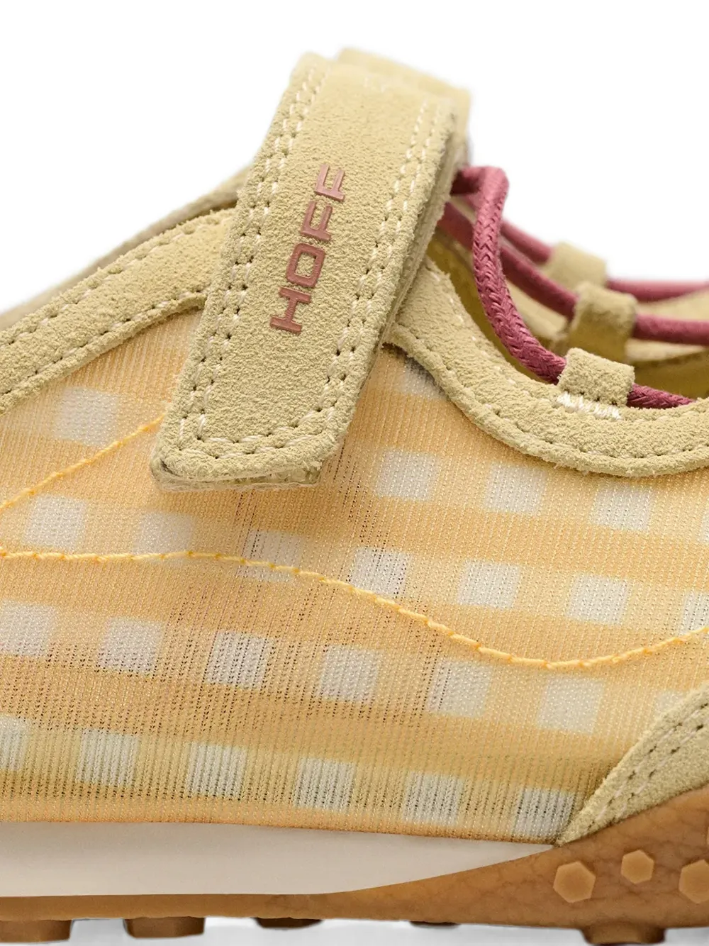 Hoff Bridge gingham-pattern touch-strap sneakerinas Beige