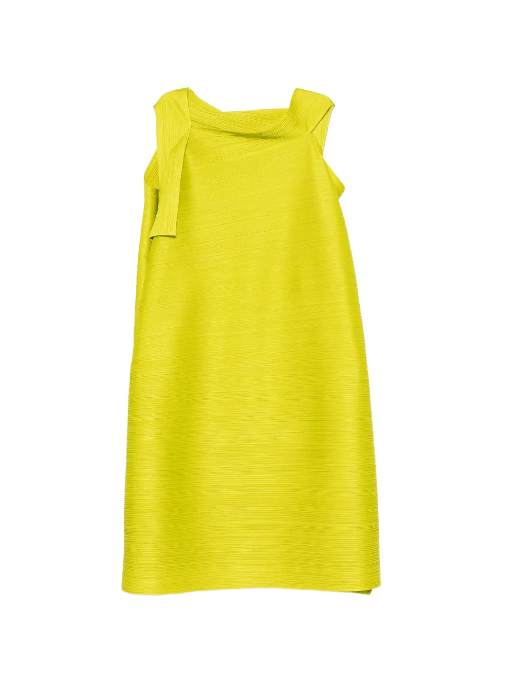 Pleats Please Issey Miyake Bouncy Basket A-line midi dress - Gelb