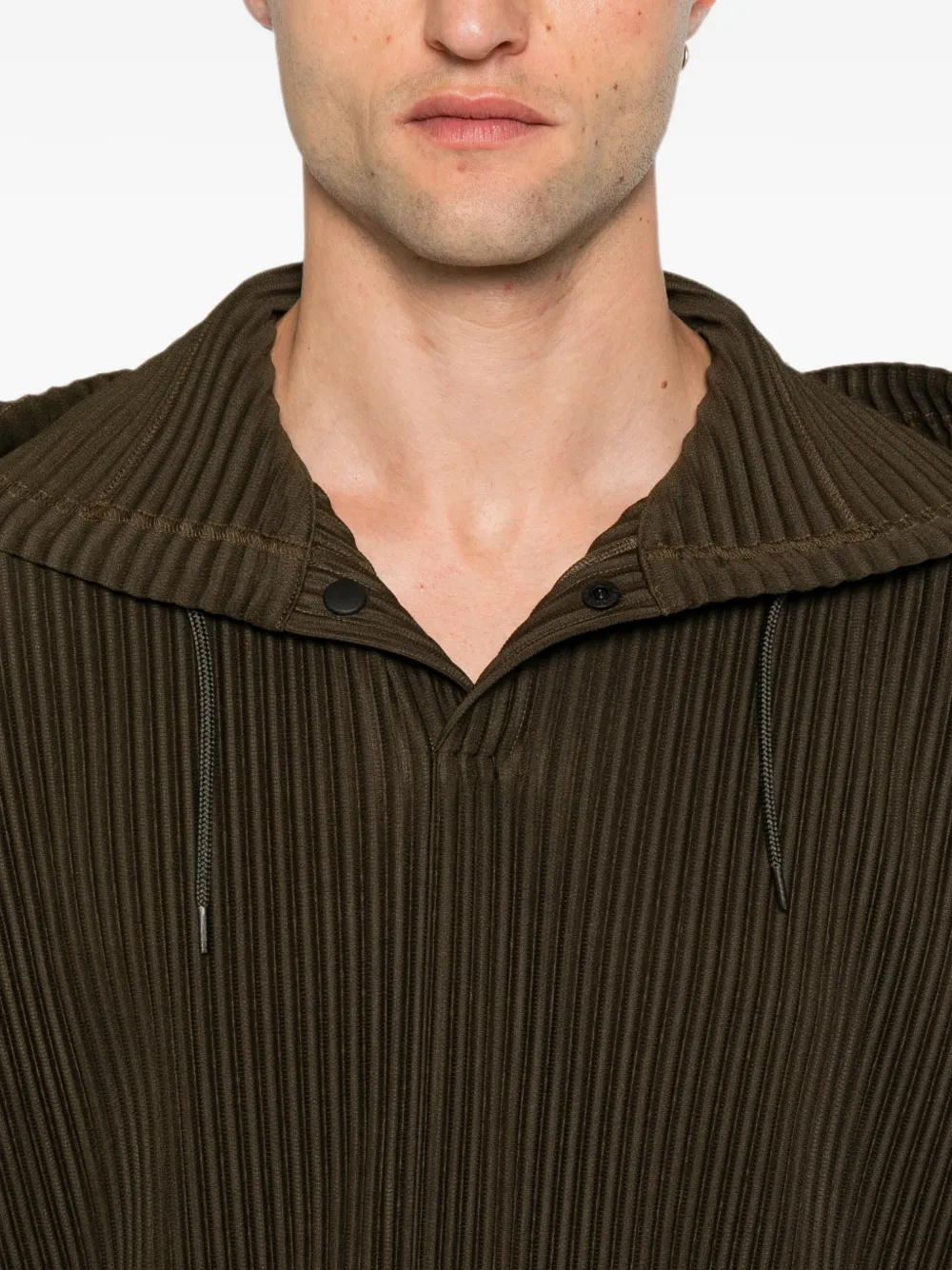 Homme Plissé Issey Miyake Hoodie met trekkoord en plissé-effect Groen