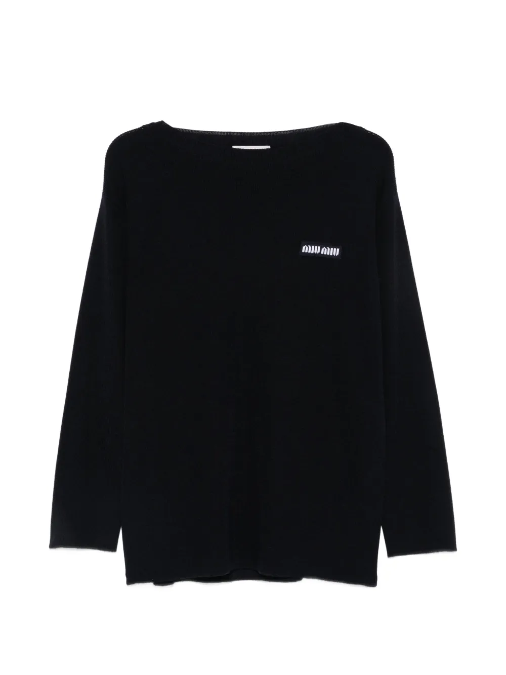 Miu Miu logo-knit sweater - Blu