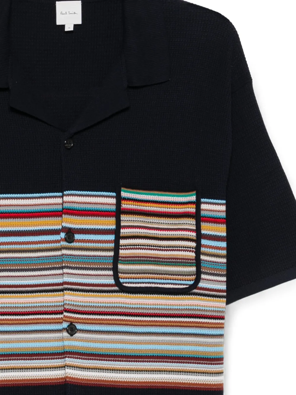 Paul Smith Gebreid poloshirt met knopen en strepen Blauw