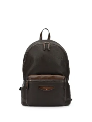 Brunello Cucinelli logo-print Leather Backpack | Brown | FARFETCH