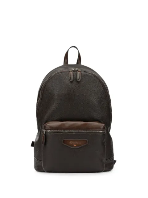 Santoni pebbled-leather backpack