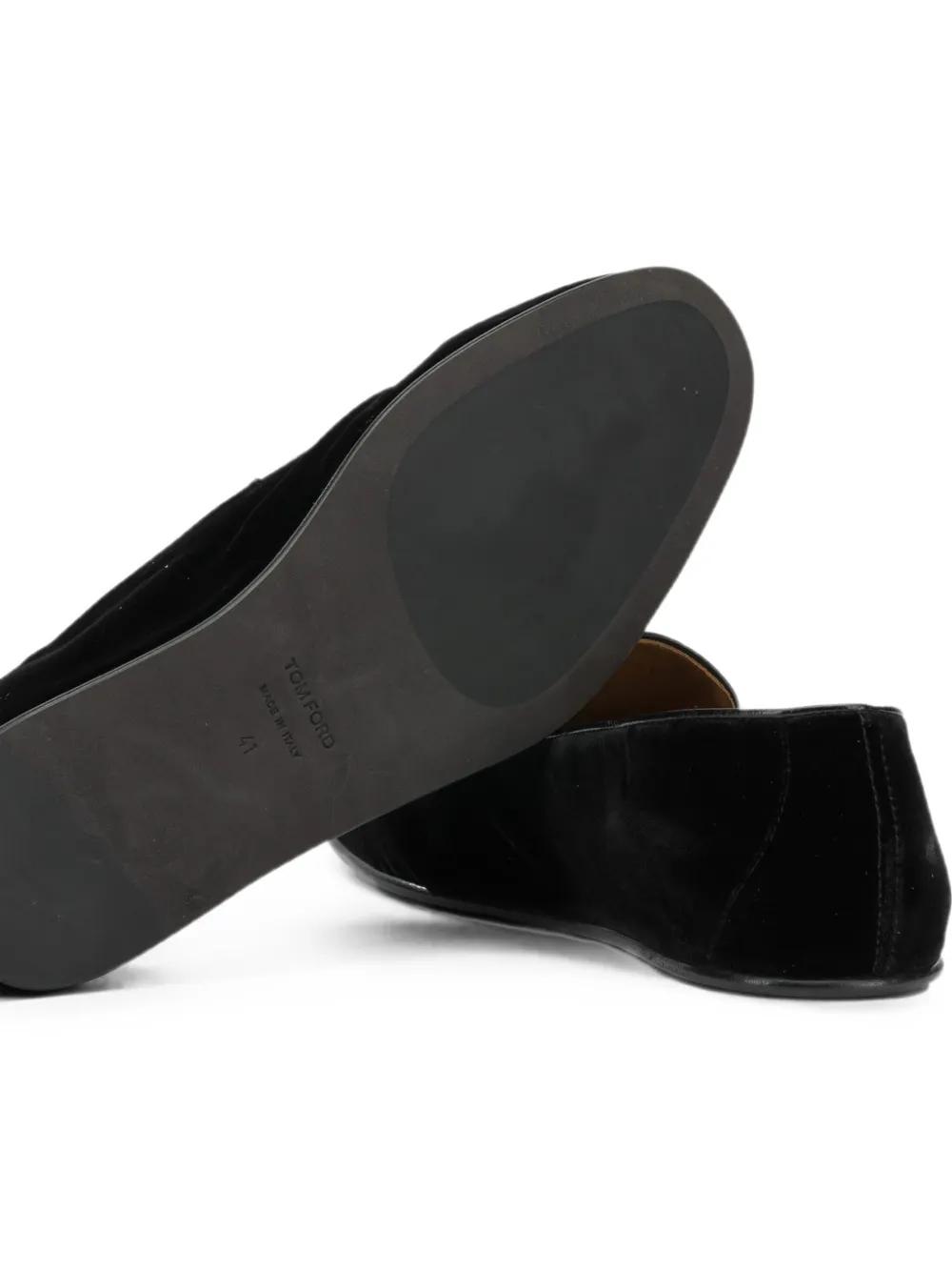 TOM FORD velvet piping loafers Zwart