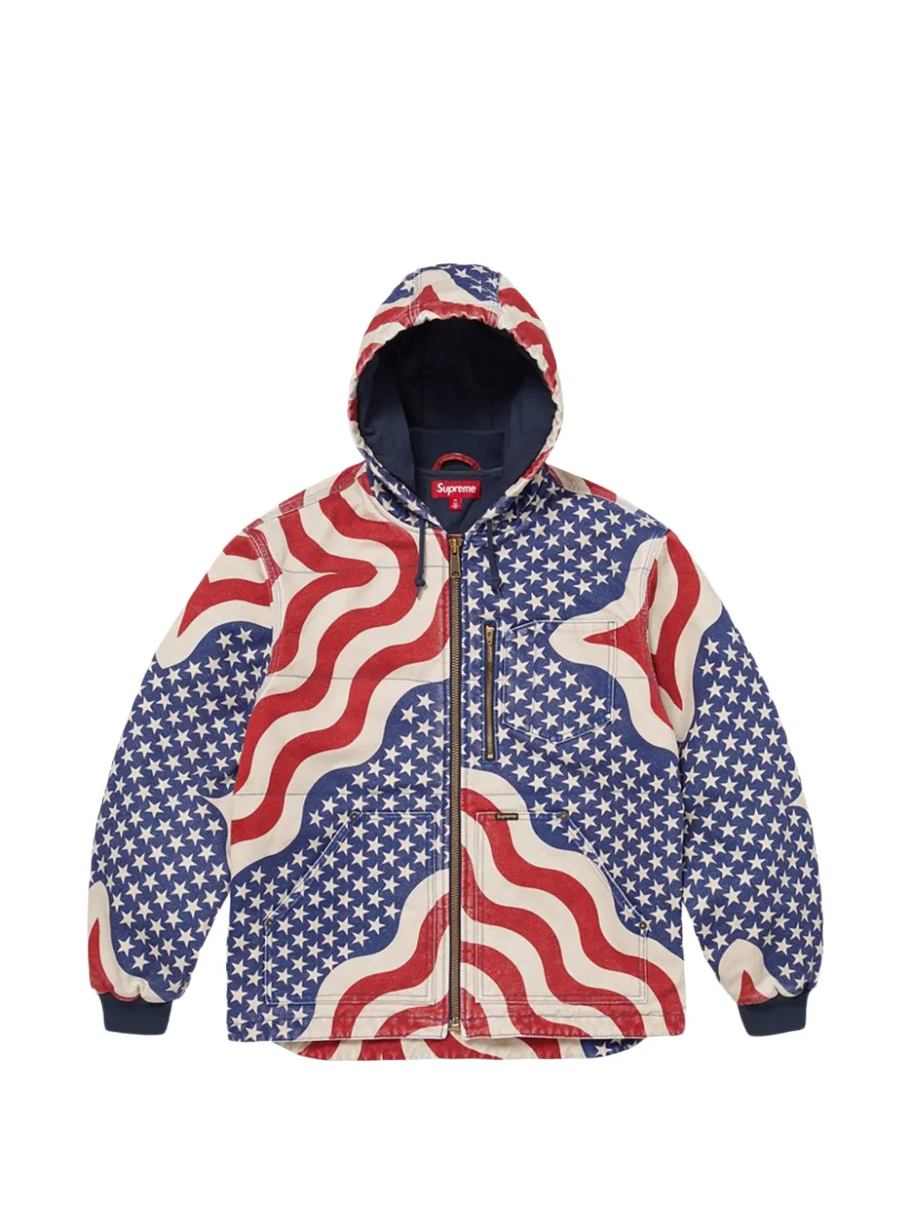 Supreme flag-print quilted jacket - Blu