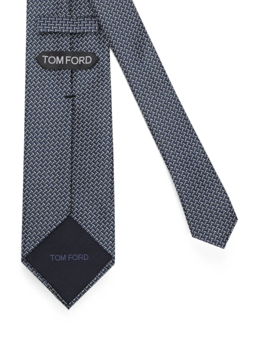 TOM FORD Zijden stropdas met geometrisch patroon Blauw