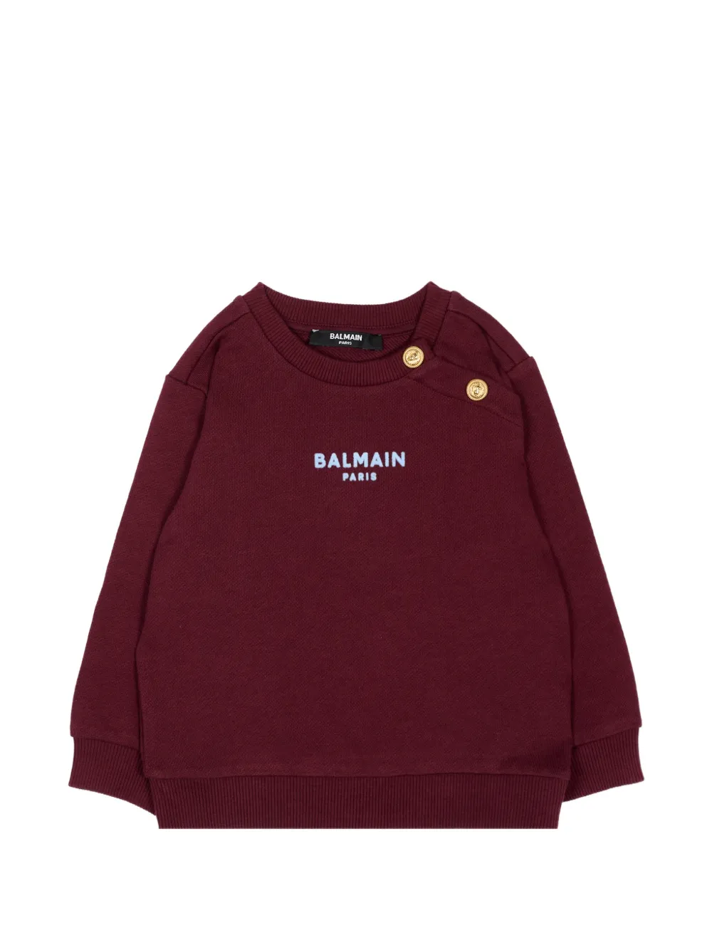 Balmain Kids logo-print button-detail sweater - Rosso