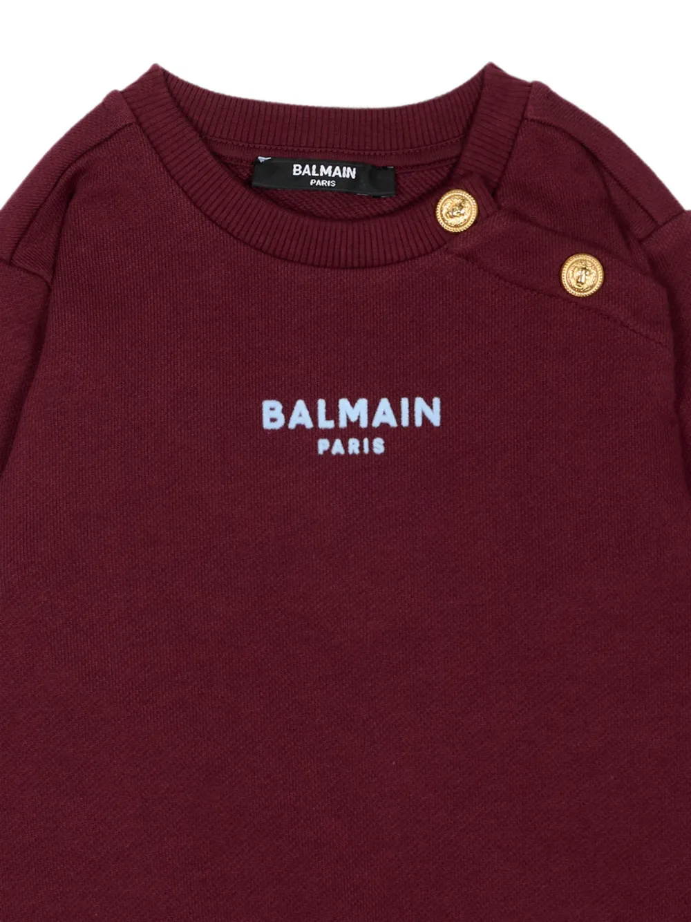 Balmain Kids Trui met knoop-detail en logo-print Rood