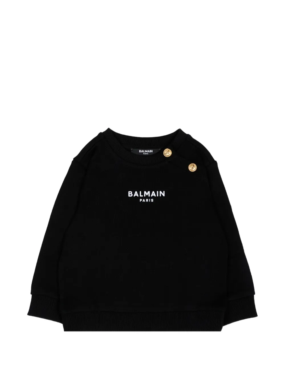 Balmain Kids button-detail logo-print sweatshirt - Nero