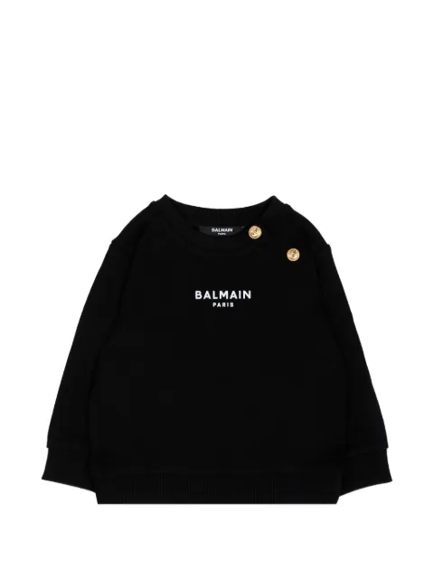 Balmain Kids t-shirt boutonné à logo imprimé