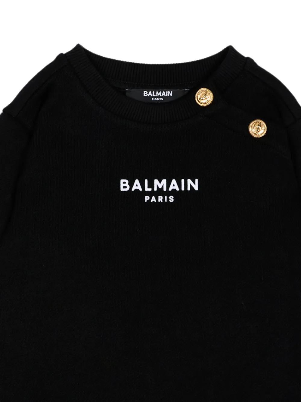 Balmain Kids Sweater met logoprint en knoop Zwart