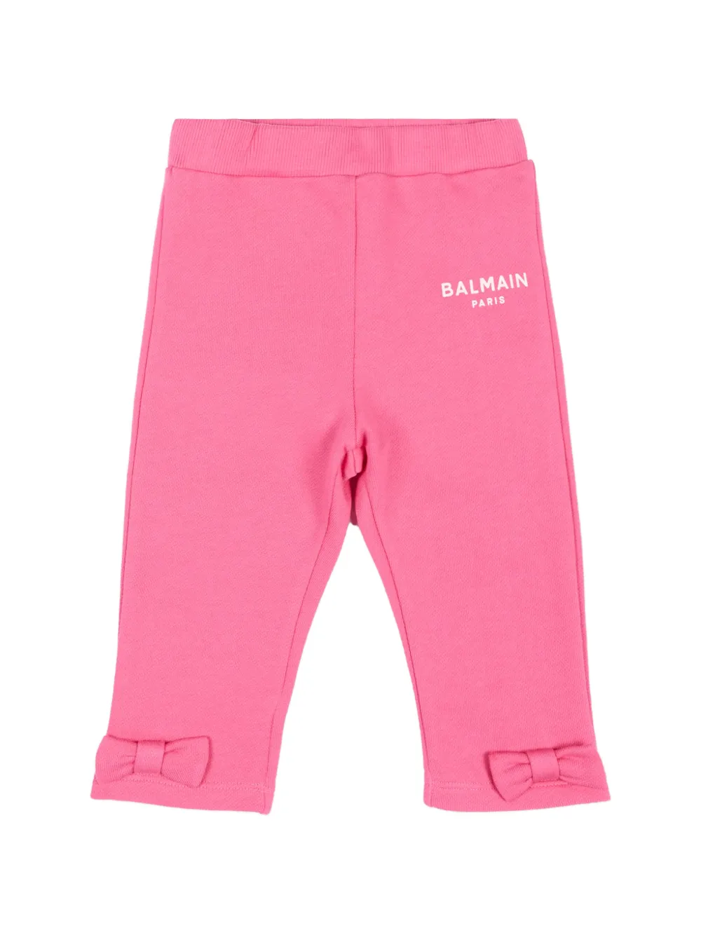 Balmain Kids bow-detail logo-print track pants - Rosa