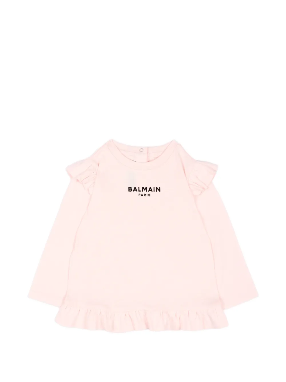 Balmain Kids ruffled long-sleeve top - Rosa