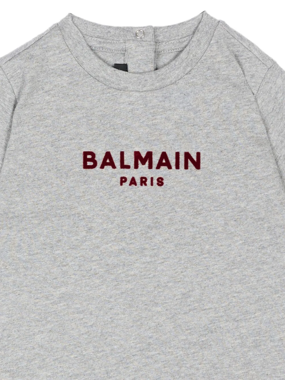 Balmain Kids Katoenen T-shirt met logoprint Grijs