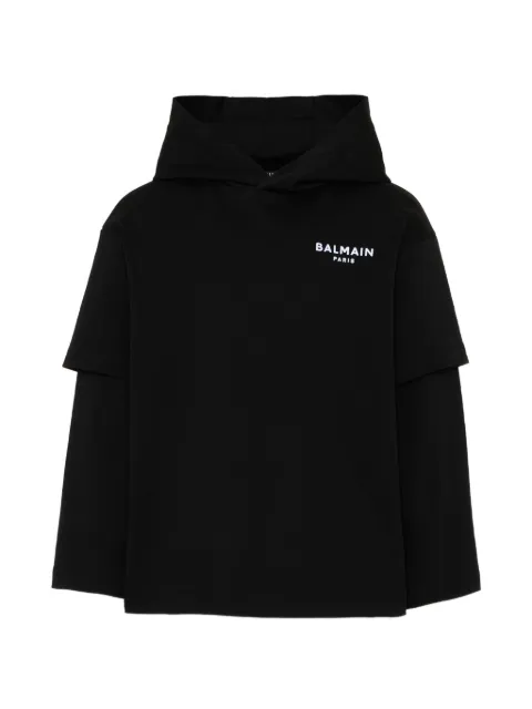Balmain Kids 로고 프린트 후디
