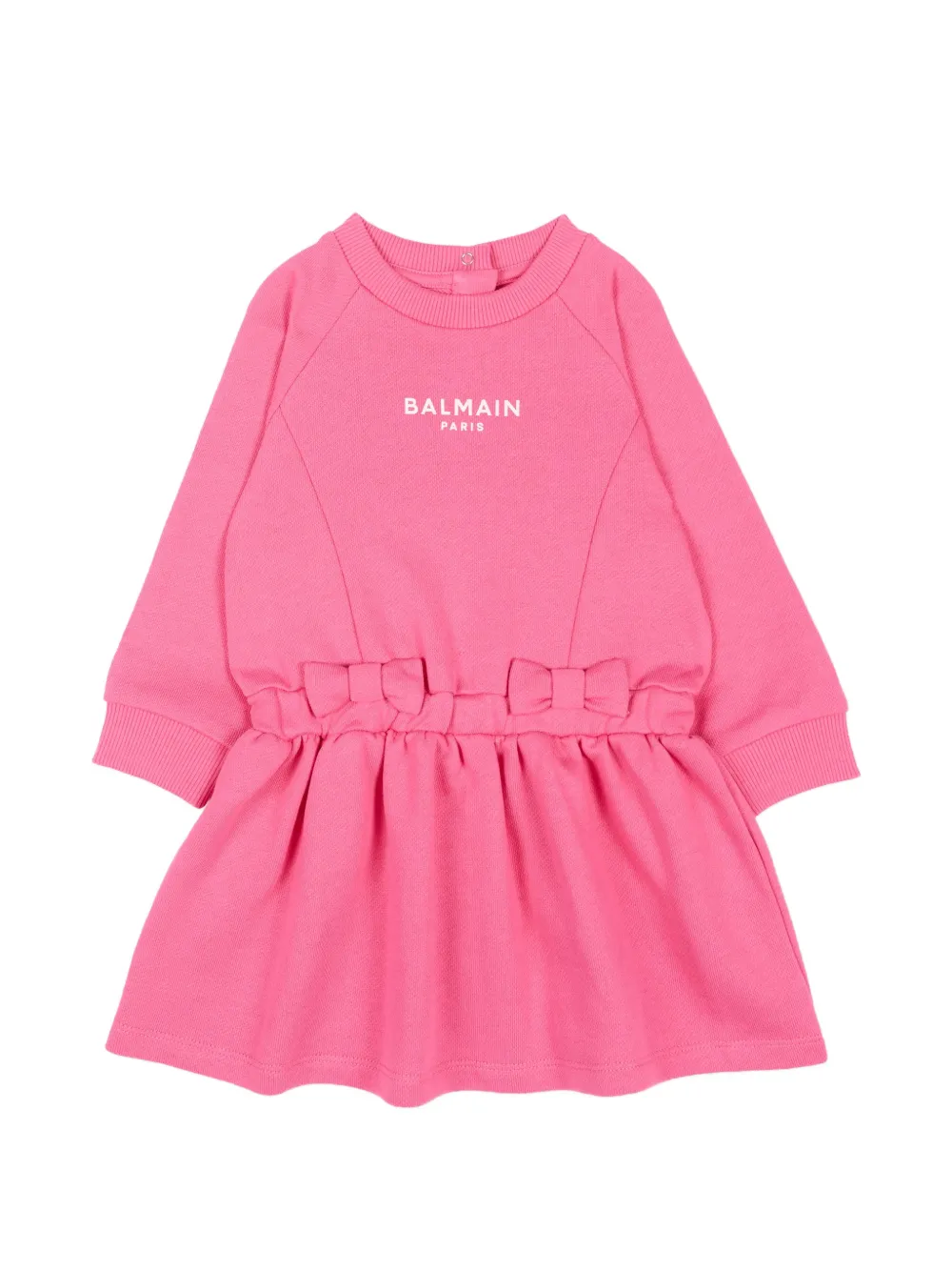 Balmain Kids logo-print bow-detail dress - Rosa