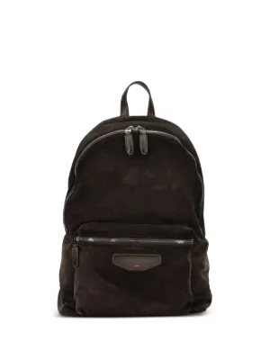 Brunello Cucinelli logo-print Leather Backpack | Brown | FARFETCH