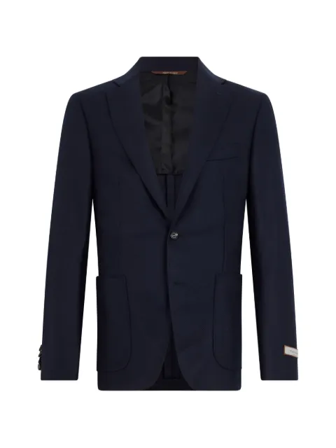 Canali twill-weave single-breasted blazer