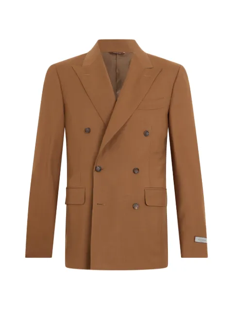 Canali double-breasted peak-lapel blazer
