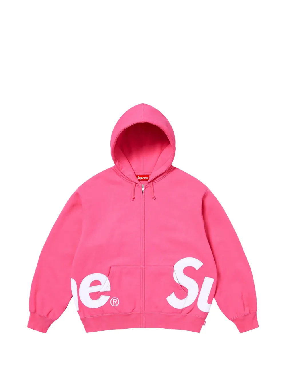 Supreme logo-print zip-fastening hoodie - Rosa