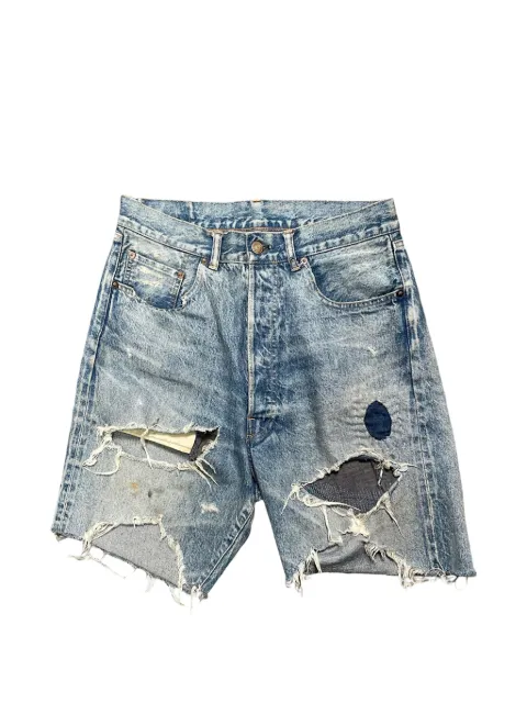 SAINT MXXXXXX distressed denim shorts