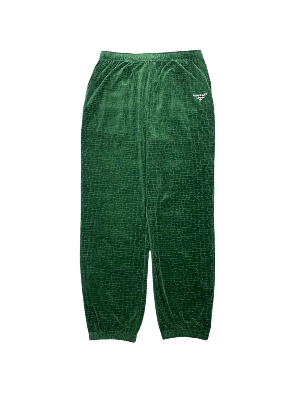Sinclair croc-jacquard velour track pants - Verde