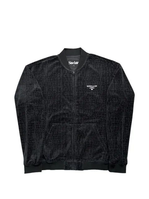 Sinclair croc-jacquard velour bomber jacket