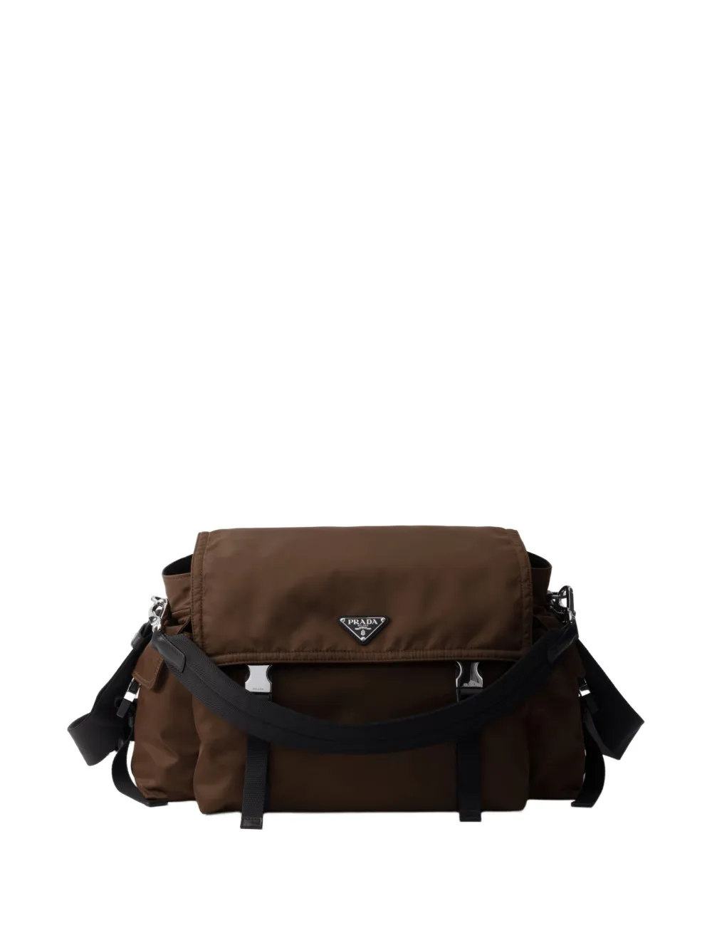 Prada Explore Re-Nylon logo-plaque messenger bag - Brown