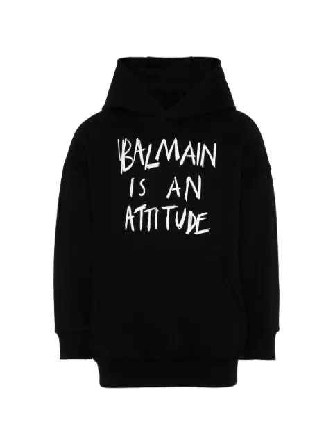 Balmain Kids slogan-print hoodie