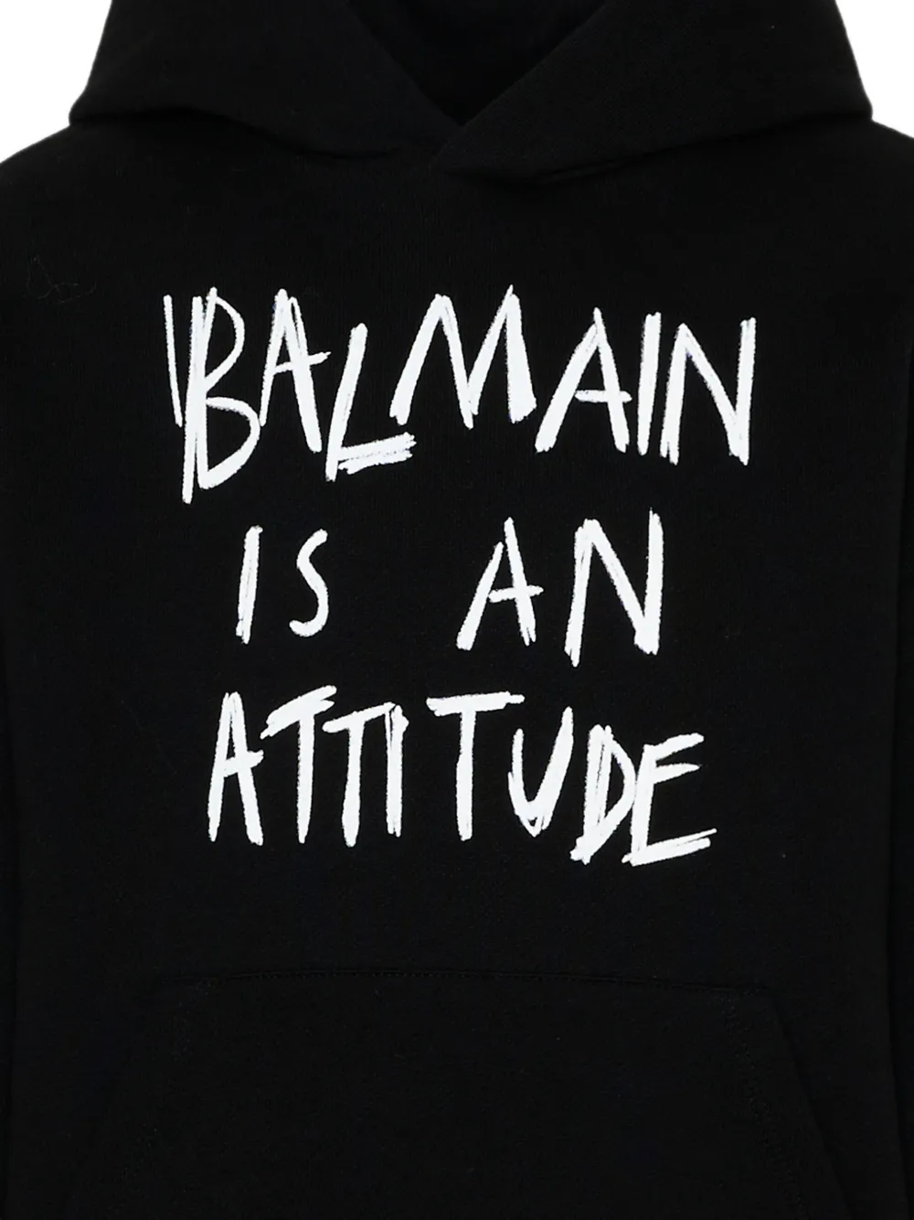 Balmain Kids Hoodie met tekst Zwart